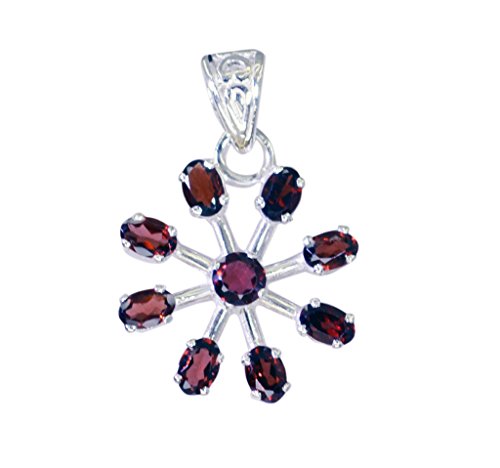 Bijoux d'argent grenat rouge pendentif j-hoop pour sublimer vos soirées