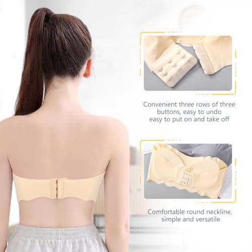 Girls Training Strapless Bandeau Bras Teen Cami Tube Top 12-14 14-16 16-18 Seamless Padding Bralettes2