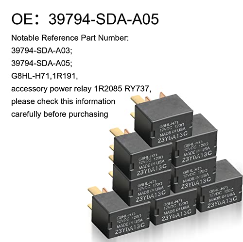 Tallew 8 Pack G8Hl-H71 Ac And Starter Relay, 39794-Sda-A03 39794-Sda-A05 Compatible With 4 Pin Relay Automotive Relay For Car Air Conditioning Compressors Fan Horn Parts Accessories #TOP4