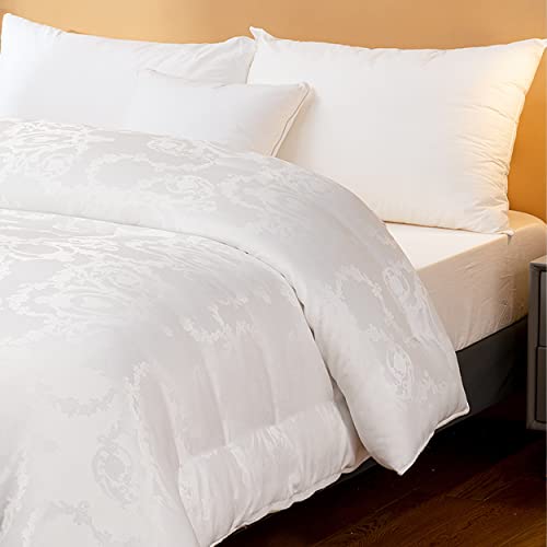 DALINA Textil - Edredón Relleno Nordico 100% Algdón para Cama de 150cm - Edredón Invierno 200 x 230cm con Relleno de Algodón y Poliéster, Extra Suave y Antiacaro, Caliente y Cómodo Blanco