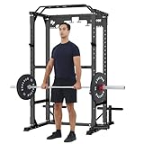 EVOLPOW Power Cage P3B for Home Gym, 1200lbs Multi-Functional Power Rack with J-Hooks, Dip Handles, Landmine Attachment for Home Gym