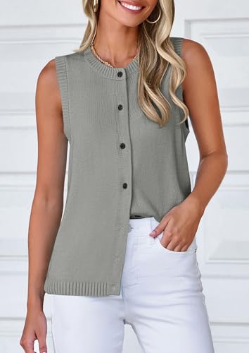 PRETTYGARDEN Womens Sweater Vest Cardigans 2025 Fall Lightweight Casual Sleeveless Button Down Knit Tank Tops3