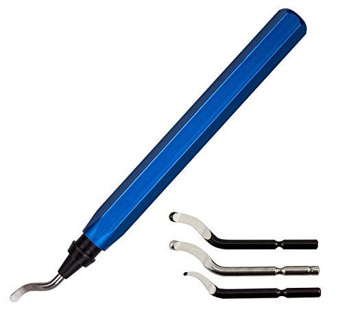 YXGOOD Hand Deburring Tool Kit Set with 15pc HSS Blade- Practical for Cutting Deburrs Wood, Plastic, Aluminum, Copper and Steel(Blue) - Thumbnail 2