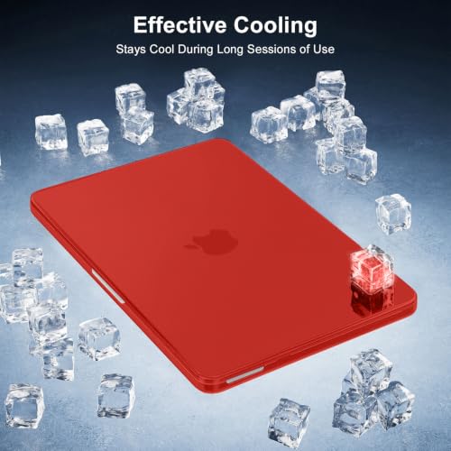 Image of MOSISO Compatible with MacBook Neo Case 13 inch 2026 A3404 A18 Pro Chip | 4 in 1 Kit Precision Fit Crack & Scratch Resistant Protective Hard Shell Case Cover, Red