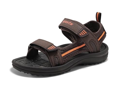 Haloumoning Boys Sandals Double Adjustable Strap Open Toe Sandals Fashion Color Block Beach Shoes