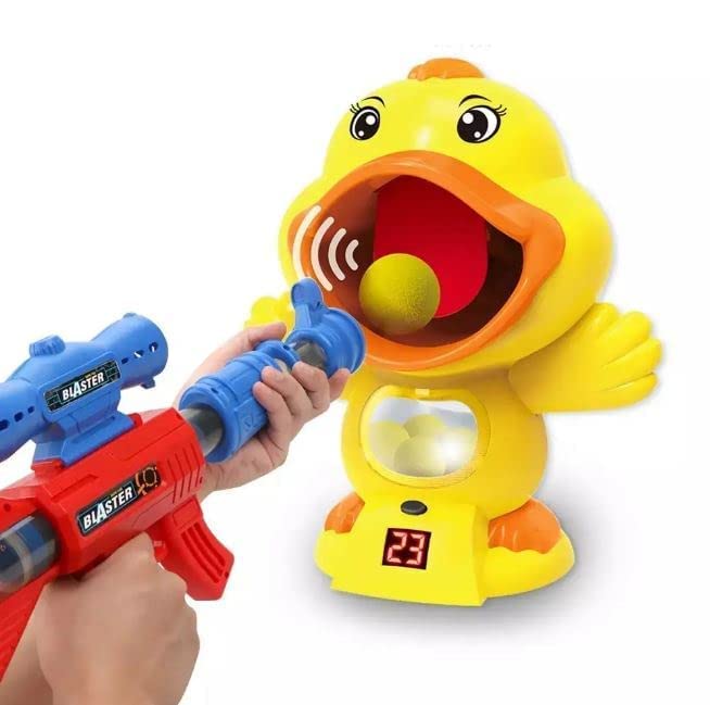 Toylation Hungry Duck Feeding Shooting Game | Electronic Target with LCD Score, Sound & 12 Soft Foam Balls | Toy Blaster Game for Kids (Age 3–10 Years) Toy Review India (Iknoor World )