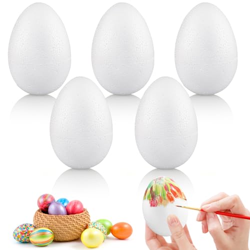FainFun Ostereier zum Bemalen Styroporeier Plastikeier zum Befüllen Eier Bemalen für Ostern Dekoration Basteln Geschenk (A5 10cm)