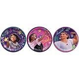 Round Plates, 7" (8-Pack) - Vibrant Premium Quality Party Plates, Perfect for Parties & Events, Assorted Encanto
