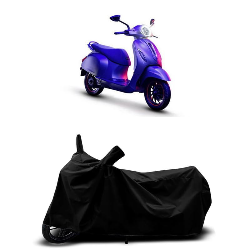 Image of DUFFEL-All Two Wheeler Bike /Scooty Body Cover Used for Bajaj Chetak BS6 Heat Protectio /Water Resistance /UV-Rays /Birds Dropping /Scratchproof /Dust Proof /Waterproof All Variants [Black]
