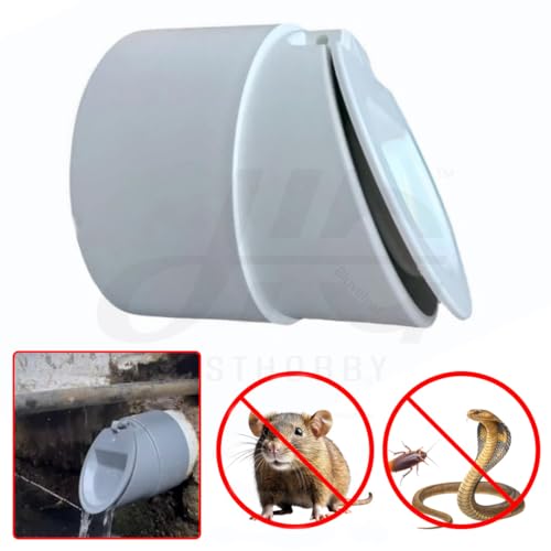Image of PVC Pipe Fittings | Non-Return Valve (NRV) | Anti-Rat Drain Flap Gate Valve | Backflow Preventer for Water Tanks, Bathroom Drainage (2.5-Inch-(75mm))