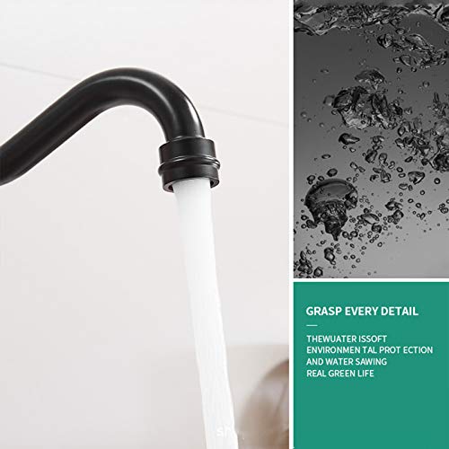 Robinet mitigeur de cuisine rétro en laiton noir double commande eau chaude froide