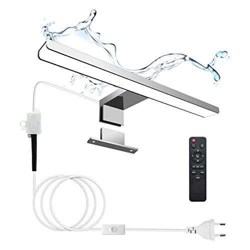 KYOTECH Lampada da Specchio a LED per Bagno 30cm Dimmerabile con Telecomando 10W 650LM Lampada da Bagno Impermeabile IP44 con interruttore Morsetto su Specchio,Armadio,Illuminazione a Parete
