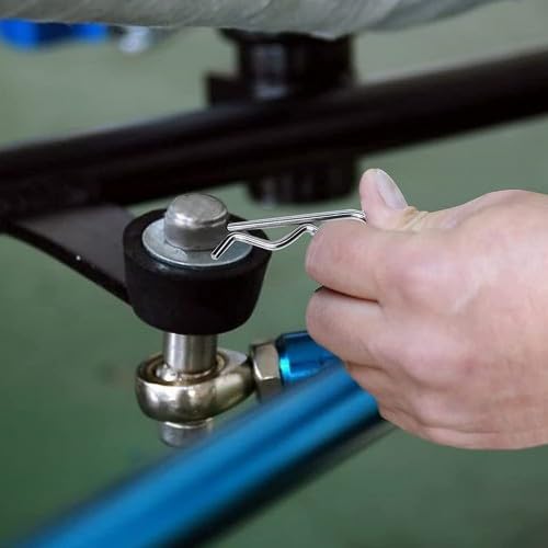 Confezione da 100 perni R-Cotter - 6 misure - Assortimento di perni a molla - Perni di sicurezza per rimorchi, auto e strumenti da giardino - Acciaio inossidabile