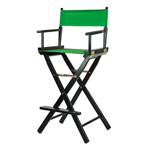 Casual Home Director's Chair ,Black Frame/Green Canvas,30