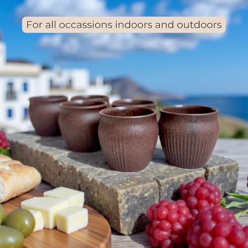 Image of Happy Cove Eco Friendly Cup Set of 6 for Tea | Biocomposite Rice Husk & Bamboo Fibre | 225ml Unbreakable Chai Cups | Microwave Safe Tea Kulhad | Hot & Cold Coffee Mug, Milk & Tea Cup Set
