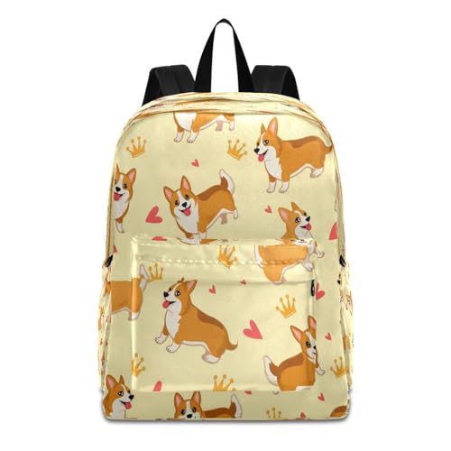Mochila escolar ligera de corgi para viaje infantil