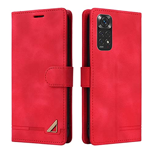 ���B���e�[�W�J�o�[ �Ή��@�� for Redmi Note 11S 4G,�Ή��@�� formi Note 11 4G / 12S �}�O�l�b�g���߃J�[�h�X���b�g�X�^���h�t���b�v�J�o�[ Red