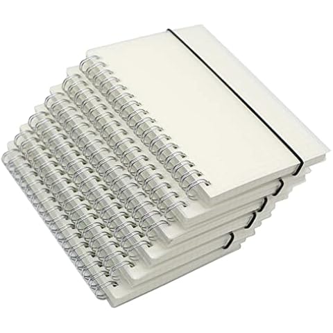 Yansanido 6pcs A6 Grid Notebook Spiral Notebooks Journals Notebooks Planner 160 Pages (80 Sheets) Thick Grid Paper with Clear Plastic Hard Cover (A6 2.5"x5.5"-Grid 6pcs) Cover