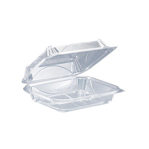 8" x 7" x 2 3/4" Clear Plastic Hinged Deli Container - 110 per case