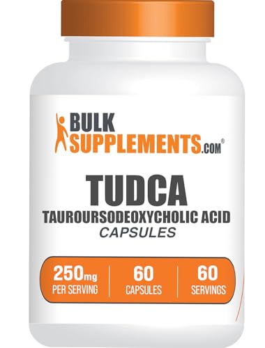 BulkSupplements.com TUDCA Capsules - TUDCA Supplement Tauroursodeoxycholic Acid TUDCA 250mg for Liver Support - Gluten Free 1 Capsule per Serving 60 Capsules (Pack of 1)