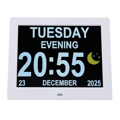 Reloj Calendario Digital con Pantalla Grande para Fácil Lectura y Alarmas Personalizables para Personas Mayores, Estudiantes y Hogares Ocupados