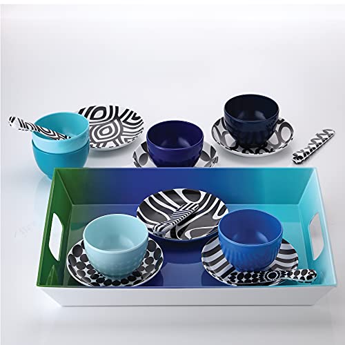 French Bull Melamine Mini Bowls For Snacks, Side Dishes, Dessert, Dipping Sauces Or Ice Cream - Colorful Assorted Set Of 6-10 Ounce - 4" Bowls - Shades Of Blue #TOP4