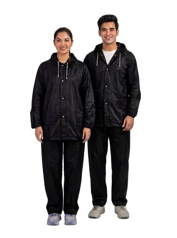 GIRLYZ ATTIRE Unisex Waterproof Raincoat Suit with Hood | Girls and Boys Full Body Rain Wear Set | Jacket & Pant | Lightweight Reusable Rain Protection (MULTICOLOR)-image-32