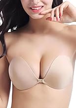 Adhesive Bra | Strapless Sticky Invisible Push Up Silicone Bra for Women | Reusable Backless for Deep Neck, Off Shoulder & Party Dresses