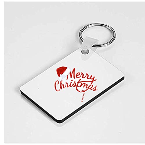 Image of Fbaby 10pcs DIY Sublimation Double-Sided Heat Transfer Keychain Blanks Wooden Hard Board Key Rings White Blank MDF Key Chain for Heat Press (Rectangle)