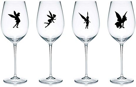 24 x Fairy Vinyl Stickers - Waterproof Decal Wine Glass Mug Wall Light Switch Car Mirror (V1. Black)