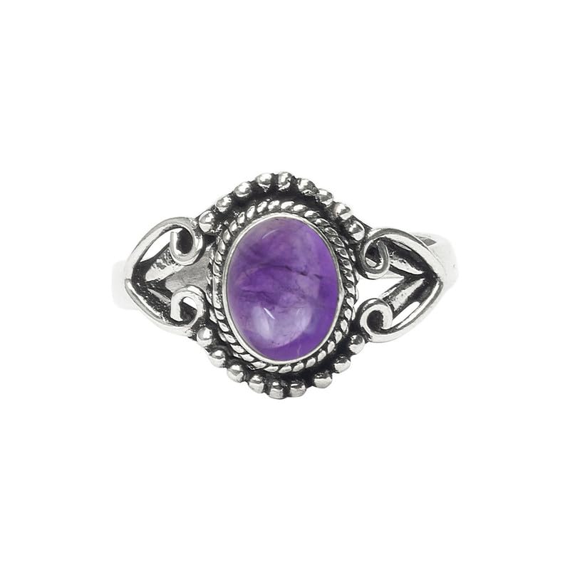 Miniatura 2 de Amethyst Stone Ring, Silver Ring, Silver Overlay Handmade Ring, Bohemian Jewelry, Silver Ring For Women Girls Size US 5, Christmas Gift, Anniversary