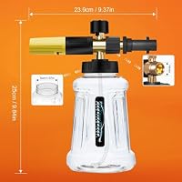 Verbesserte Schaumlanze Schaumkanone für Kärcher K-Serie K2 K3 K4 K5 K6 K7 Hochdruckreiniger, 1L Schneeschaumlanze mit Verstellbarer Schaumdüse für Autowäsche (Schwarz & Gelb) – Ansicht 8
