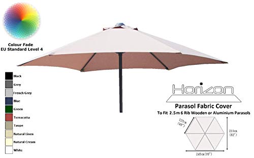 HORIZON 2.5M REPLACEMENT PARASOL FABRIC COVERS (Natural Linen)