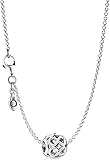 Se suministra en embalaje de joyería Pandora. Elegante set de regalo compuesto por un collar Pandora de plata con un colgante. Ya sea para el Día de San Valentín, cumpleaños, Día de la Madre, Navidad, el collar es un punto culminante