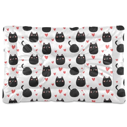 siphylline Happy Cute Cat - Colchoneta de dormir para mascotas, antideslizante, suave, cómoda, para perros medianos/grandes, 24 x 18 pulgadas