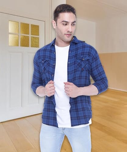 Image of Kuons Avenue Men's Regular Fit Cotton Casual Shirt | Spread Collar | Full Sleeves - Comfortable Everyday Wear