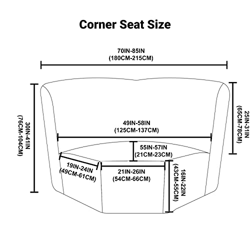 Okyuk Corner Sectional Couch Covers 7-Piece For 4 Seat Recliner + 1 Corner Seat, Sectional Recliner Couch Covers Soft Stretch Velvet Corner Sofa Cover Slipcovers (5 Seater, Grey) #TOP4