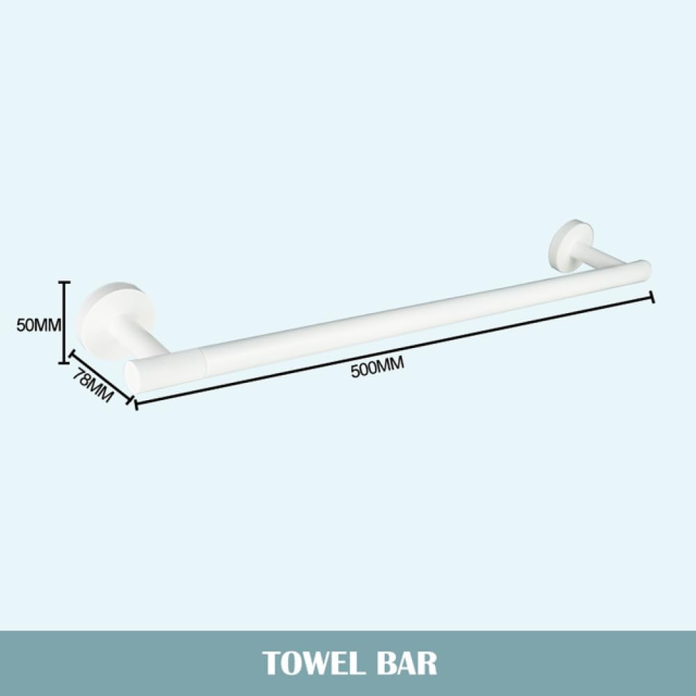 Matte White Bathroom Accessories Hardware Set Bath Towel Holder Paper Holder Robe Hook Toilet Brush Soap Dish Towel Rack Shelf,Towel Ring B