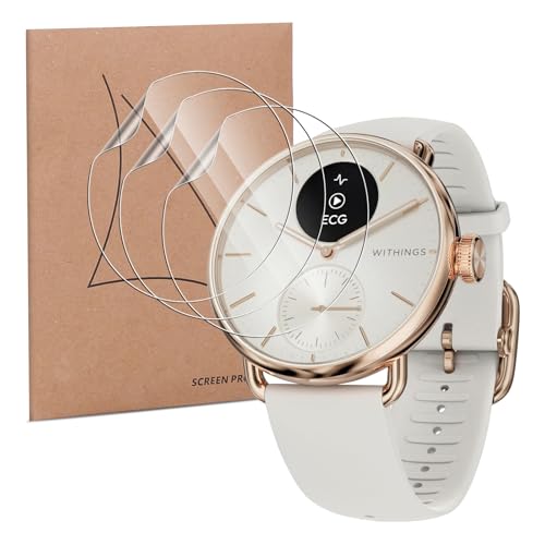 KZIOACSH Screen Protector for Withings Scanwatch 2 42mm, 3 Pack Flexible HD Clear Scratch Resistant Protective TPU Film Ultra-thin Anti-Fingerprint Self-Healing Bubble Free Screen Protector,NOT GLASS