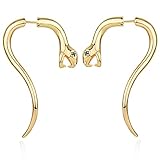 Mevecco Gold Snake Earrings for Women, 18K Gold Plated Faux Gauge Earrings Dainty Snake Fake Spiral Tapers Fake Gauges Faux Plug Snake Stud Earrings Gift for Her…