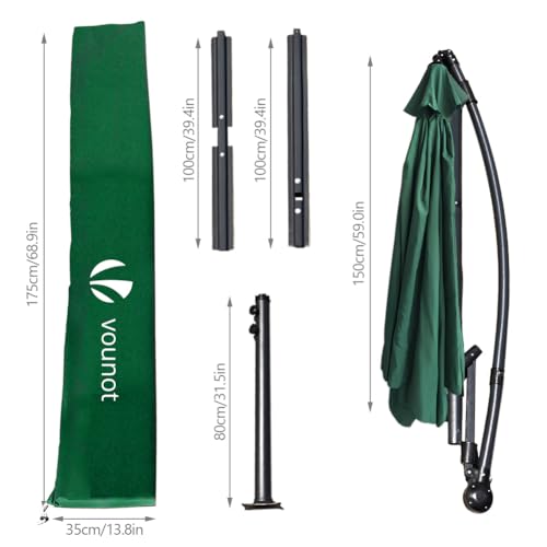 Sombrilla de jardin con manivela parasol excentrico 300 cm y proteccion UV 3