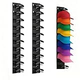 Vninkul 2 Piezas Organizador de Sombreros para Gorras,Organizador de Gorras Pared para 20 Sombreros,Colgador de Pared para Gorra para Guardar y Mostrar Tu Colección de Gorra (Negro)