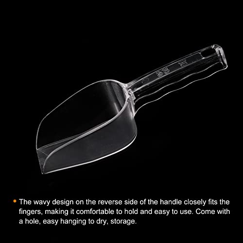 PATIKIL Ice Scoop, PC Plastic 9.45x2.36 Small Ice Maker Flour Cereal Sugar Utility Handle Shovel for Home Kitchen Clear - Image 4