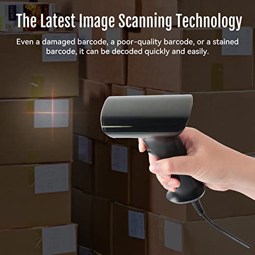Image of HPRT Barcode Scanner, 1D 2D QR Wireless Barcode Scanner, Handheld UPC EAN Label Screen Reader with Android iOS Windows, USB Wired, Rechargeable for Retails Supermarket Warehouse Library