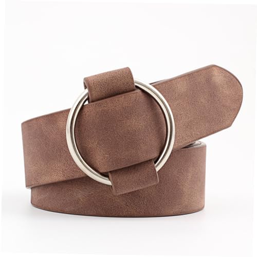2Pcs Wide PU Leather Women Waist Belt with Round Pin Buckle Solid Color Girdle Black Coffee Durable Fashion Accessory for Shorts Jeans Dresses2