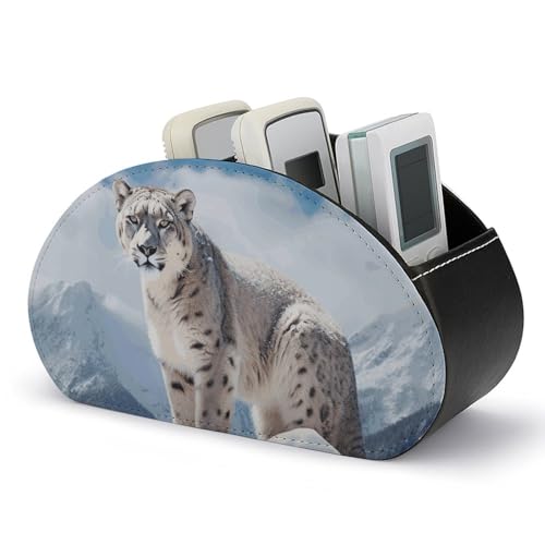 Support de télécommande en cuir PU haut de gamme range-multimédia élégant - 2