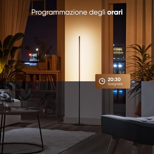 Lampada da Terra LED RGB Bianco, Piantana da Salotto Compatibile con Alexa e Matter, Sincronizzazione Musicale, 16 Milioni di Colori, 200+ Modalità Scena, per Soggiorno e Camera da Letto - Illuminazione - Immagine 6