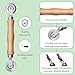 Screen Roller Tool - Rolling Tool for Installing Door & Window Screens & Repair - Spline Roller with Wood Handle & Steel Bearing Wheel - Professional Rolling Tool - Double Ended Hand Spline Roller