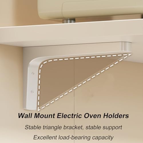 Wall Mount Microwave Oven Shelf - Commercial Storage Rack for Pots, Pans & Spices - Kitchen Organizer & Electric Oven Bracket Holder for Space-Saving Solutions