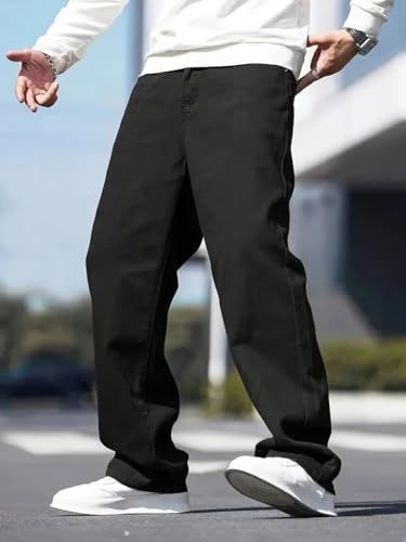 Image of THIRD QUADRANT Baggy Jeans for Men || Khaki Jeans || Jean Pant for man (in, Numeric, 30, Regular, Khakhi)